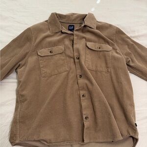 GAP Men's Corduroy Shirt Jacket in Khaki Brown